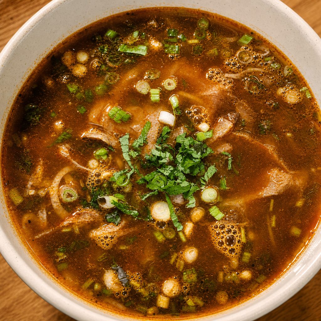Spicy Lemongrass Beef Noodle Soup.